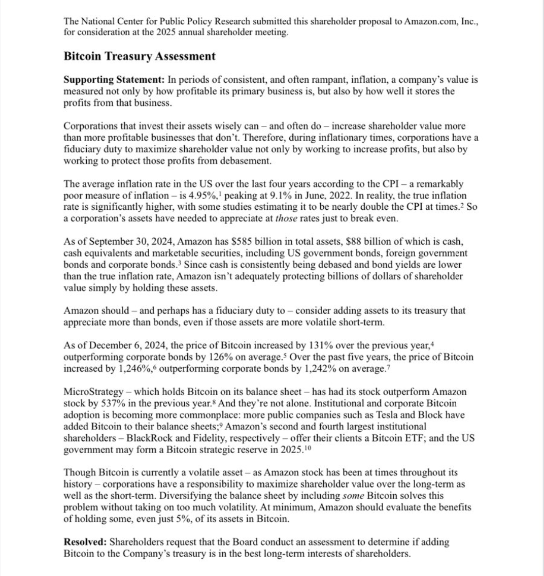 亚马逊被提案建立比特币财库，微软即将投票决定，大公司是否会青睐用比特币对冲通胀？-第2张图片-欧意下载